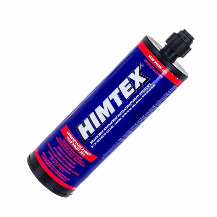 Анкер химический 410 мл, HIMTEX VESF PROFI 200 винилэстер, всесезонный для бетона и кирпича, с насадкой