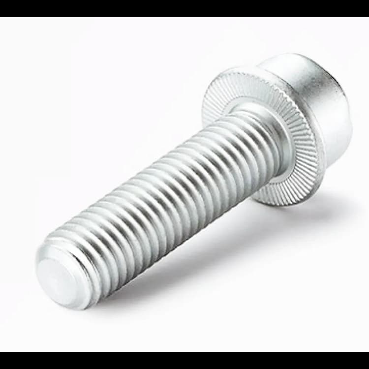 Винт 10.9 М12х30, DIN 912 с цилиндрической головкой и внутренним шестигранником с фланцем и насечками на фланце RIPP, цинковые хлопья