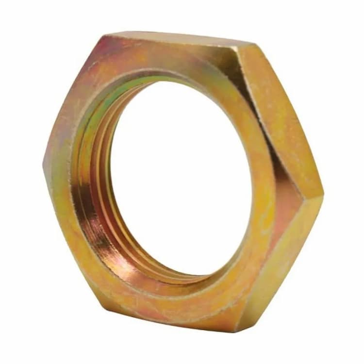 Гайка 04 М10, DIN 439 / ISO 4035 низкая шестигранная с фаской, оцинкованное желтое