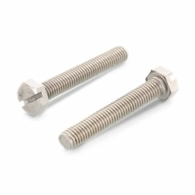 Болт М5х12, DIN 933 SZ с шестигранной головкой с прямым шлицем и полной резьбой, нержавеющая сталь А2-70