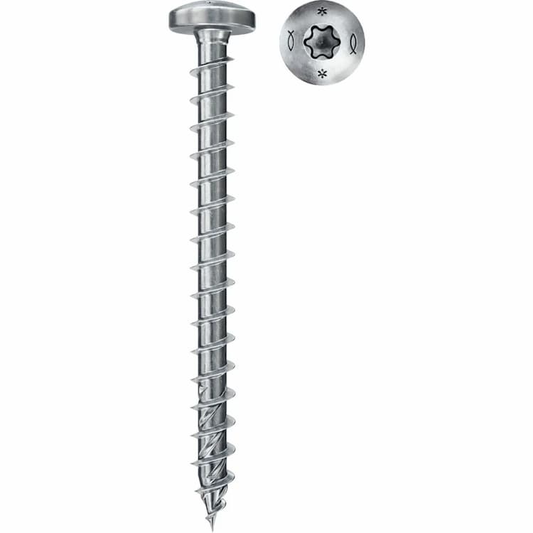 Саморез d5х50, универсальный с полукруглой головкой TX FISCHER FPF II PTF, оцинкованный
