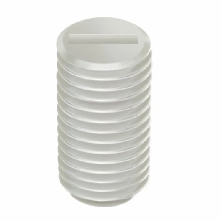 Винт М6х8, DIN 551 / ISO 4766 установочный с прямым шлицем и плоским концом, полиамид PA6.6