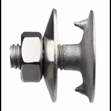 Болт 3.6 М10х45, DIN 15237 норийный (транспортерный) с гайкой и чашевидной шайбой