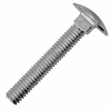Болт 8.8 М8х80/80, DIN 603 / ISO 8677 мебельный с полукругл. голов. и квадр. подголовк, оцинкованный