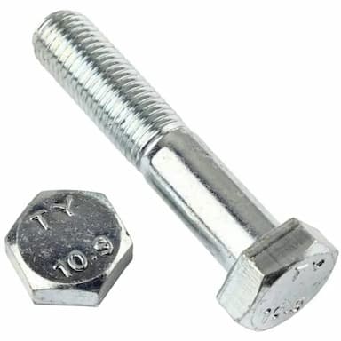 Болт 10.9 М12х1.5х50, DIN 960 / ISO 8765 с шестигранной головкой и мелкой неполной резьбой, оцинкованный