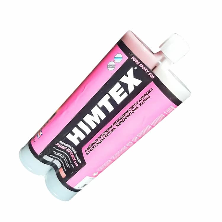 Анкер химический 600 мл, HIMTEX PURE EPOXY 500 эпоксидная смола, для тяжелых нагрузок, с насадкой