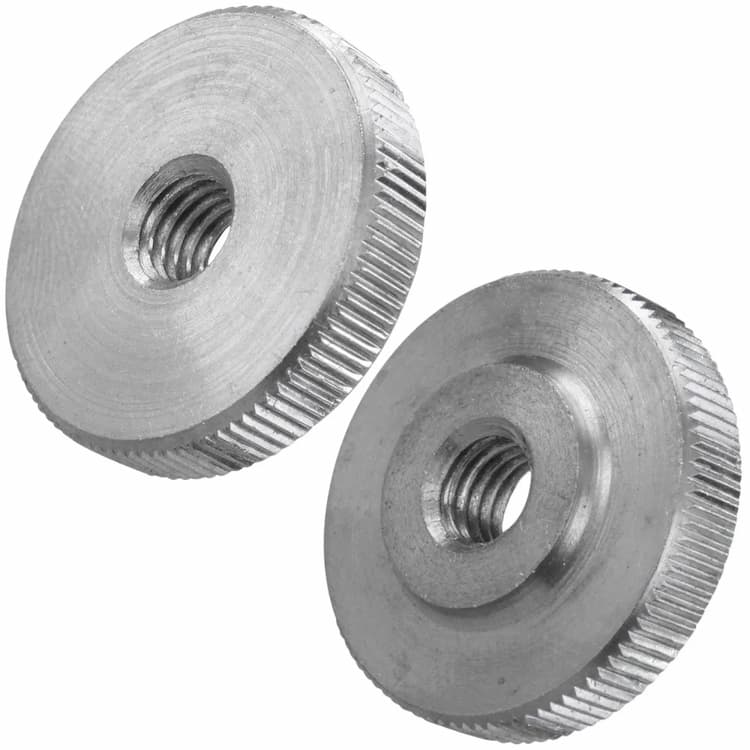 Гайка М8, DIN 467 круглая рифлёная с накатанной головкой низкая