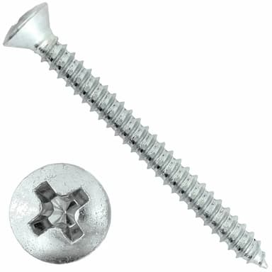 Саморез d6.3х38, DIN 7983 / ISO 7051 с полупотайной головкой PH, оцинкованный