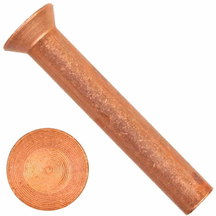 Заклёпка под молоток d4х40, DIN 661 / ISO 1051 с потайной головкой, медь