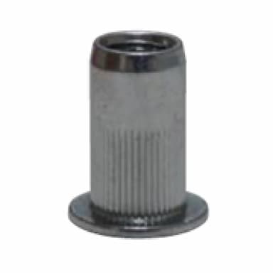 Заклёпка гаечная М3х11 (1.5–3.0), цилиндрическая с цилиндрическим бортиком с рифлением, оцинкованная