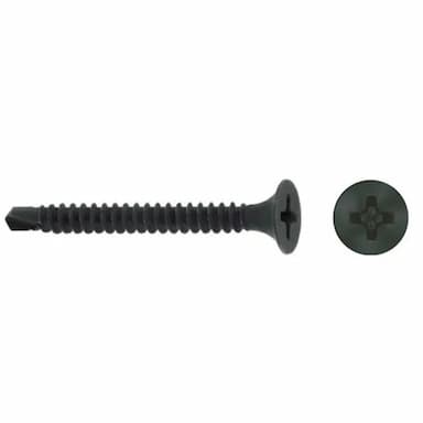 Саморез d3.5х41, гипсокартон-металл со сверлом СГМ-SD с потайной головкой PH, черный