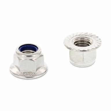 Гайка М8, DIN 6926 / ISO 12125 шестигранная с фланцем самоконтрящаяся с рифлением, нержавеющая сталь А2