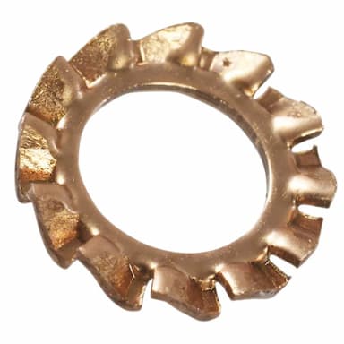 Шайба М8 d8.4, DIN 6798 A стопорная с наружными зубьями, бронза