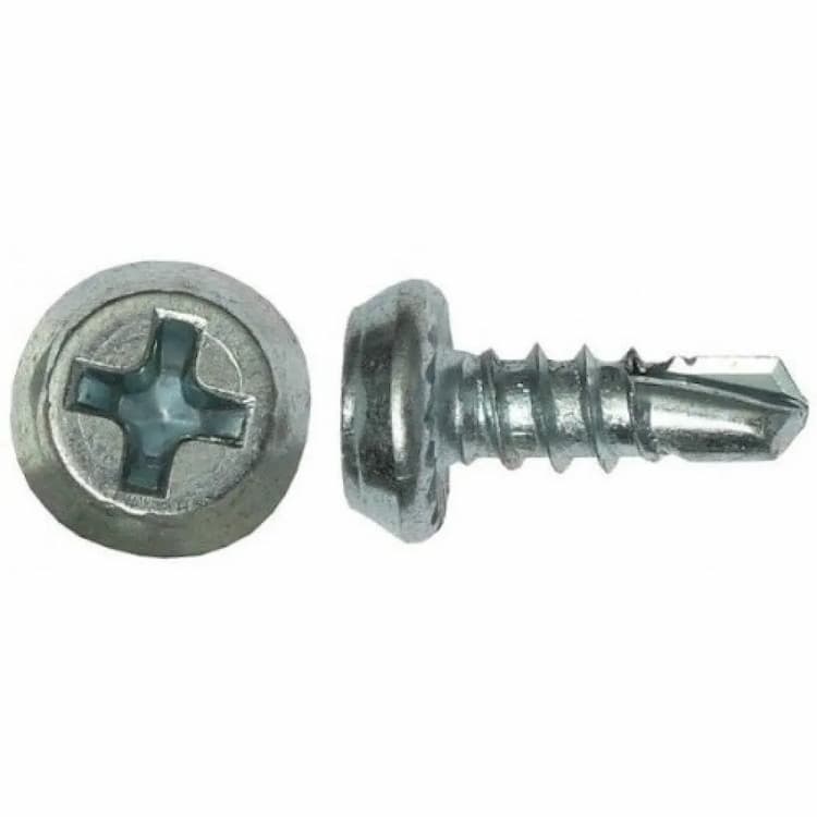 Саморез d3.5х9.5, с полуцилиндрической головкой PH со сверлом КЛОП, оцинкованный