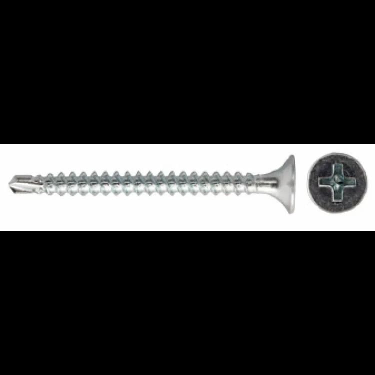 Саморез d3.5х45, гипсокартон-металл со сверлом СГМ-SD с потайной головкой PH, оцинкованный