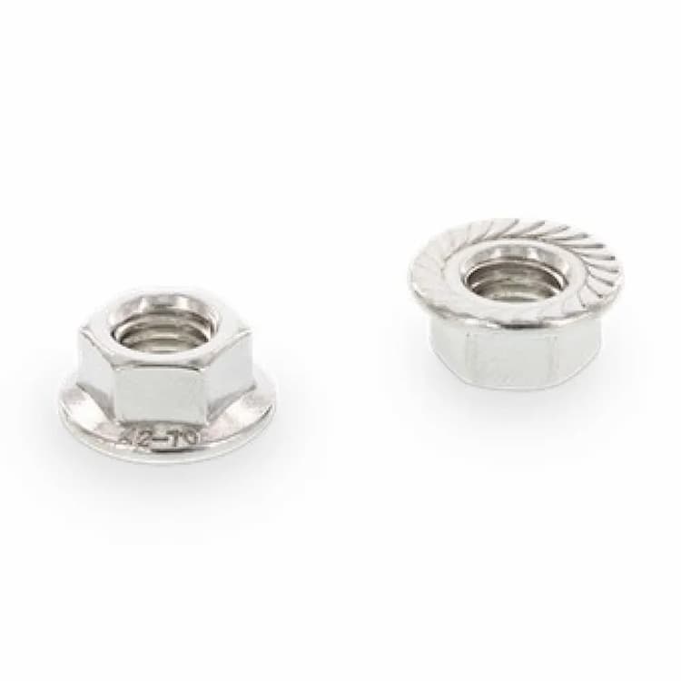 Гайка М4, DIN 6923 / ISO 4161 с фланцем и насечкой, нержавеющая сталь А2