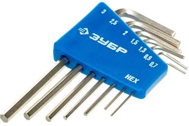 Набор ключей HEX0.7 имбусовых, 7 предметов, ЗУБР ЭКСПЕРТ 27471-H7