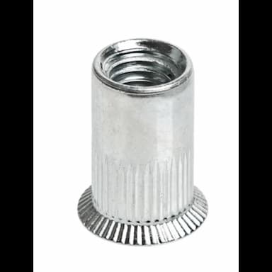 Заклёпка гаечная М12х24 (2.0–5.0), цилиндрическая с потайным бортиком с рифлением, оцинкованная