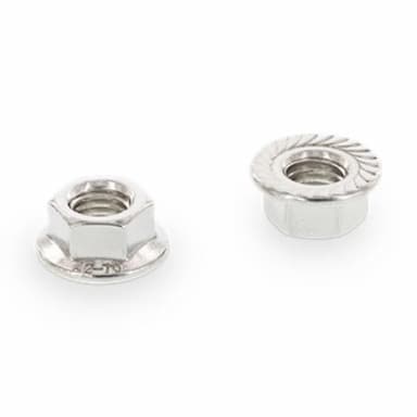 Гайка М3, DIN 6923 / ISO 4161 с фланцем и насечкой, нержавеющая сталь А4