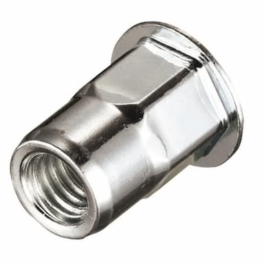 Заклёпка гаечная М4х11 (0.5–2.0), полушестигранная с цилиндрическим бортиком, оцинкованная