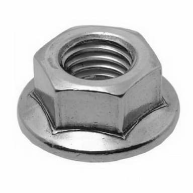 Гайка 10 М16, DIN 6927 / EN 1664 шестигранная с фланцем самоконтрящаяся цельнометаллическая, оцинкованная