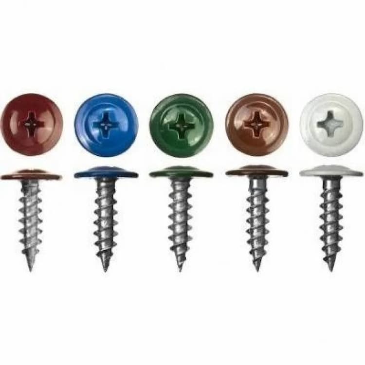 Саморез d4.2х13, с пресс-шайбой острый КЛОП RAL 3003 рубиново-красный