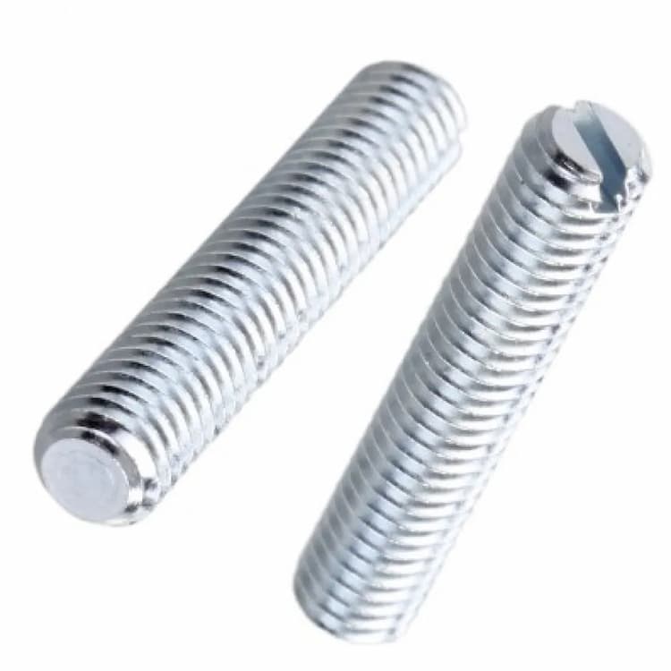 Винт 14H М12х30, DIN 551 / ISO 4766 установочный с прямым шлицем и плоским концом (6.8), оцинкованный