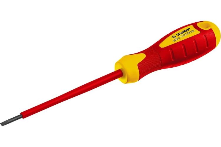 Отвёртка SL3.0х100 диэлектрическая, ЗУБР ПРОФЕССИОНАЛ 25261-3.0-075_z01