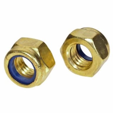 Гайка М6, DIN 985 самоконтрящаяся шестигранная низкая, латунь