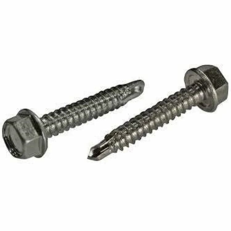 Саморез d4.8х19, DIN 7504 K с шестигранной головкой со сверлом по металлу до 1, оцинкованный