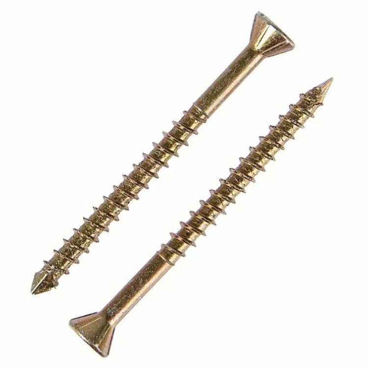 Саморез 3.2х30, с узкой потайной головкой TORX10 для деревянных полов, оцинкованное желтое