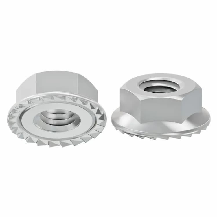 Гайка 8 М10, DIN 6923 шестигранная с фланцем и зубцами, цинковые хлопья