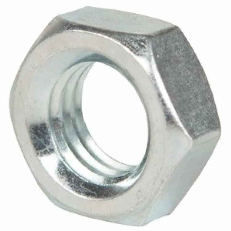 Гайка 14H М16, DIN 936 / ISO 4035 низкая шестигранная, левая резьба, оцинкованная