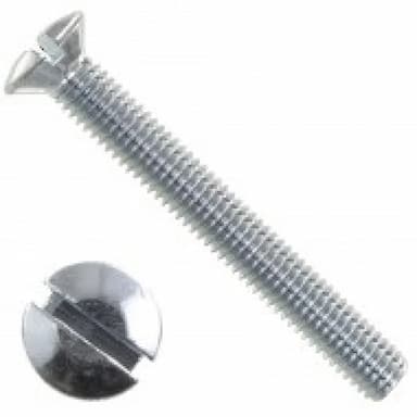 Винт М6х50, DIN 964 / ISO 2010 с полупотайной головкой и прямым шлицем, оцинкованный