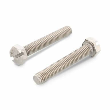 Болт М8х45, DIN 933 SZ с шестигранной головкой с прямым шлицем и полной резьбой, нержавеющая сталь А2-70