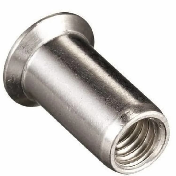 Заклёпка гаечная М10х22 (1.5–4.5), цилиндрическая с потайным бортиком, алюминий