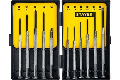 Набор отвёрток для точных работ 11 предметов, STAYER 2560-H11_z02