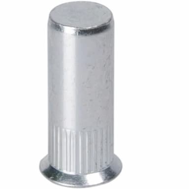 Заклёпка гаечная М6х23.5 (1.5–4), цилиндрическая с потайным бортиком с рифлением, закрытая, оцинкованная