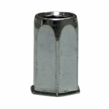 Заклёпка гаечная М4х11 (0.5–2.5), шестигранная с уменьшенным бортиком, оцинкованная