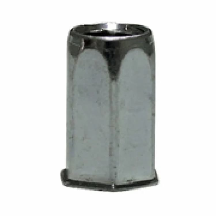 Заклёпка гаечная М4х11 (0.5–2.5), шестигранная с уменьшенным бортиком, оцинкованная