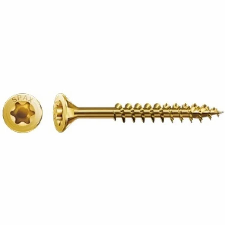 Саморез d3.5х30, универсальный с потайной головкой TX, оцинкованное желтое