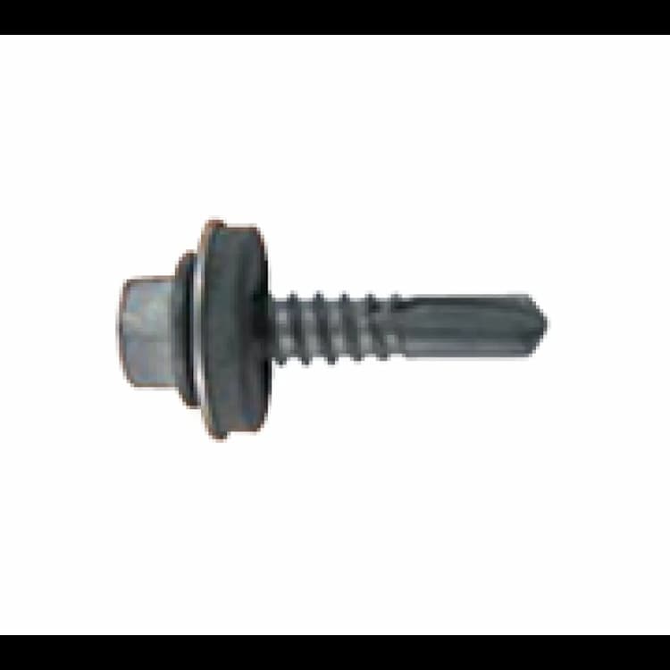 Саморез d5.5х25, с увеличенным сверлом по стали до 5 мм шайба EPDM SW8, цинковые хлопья