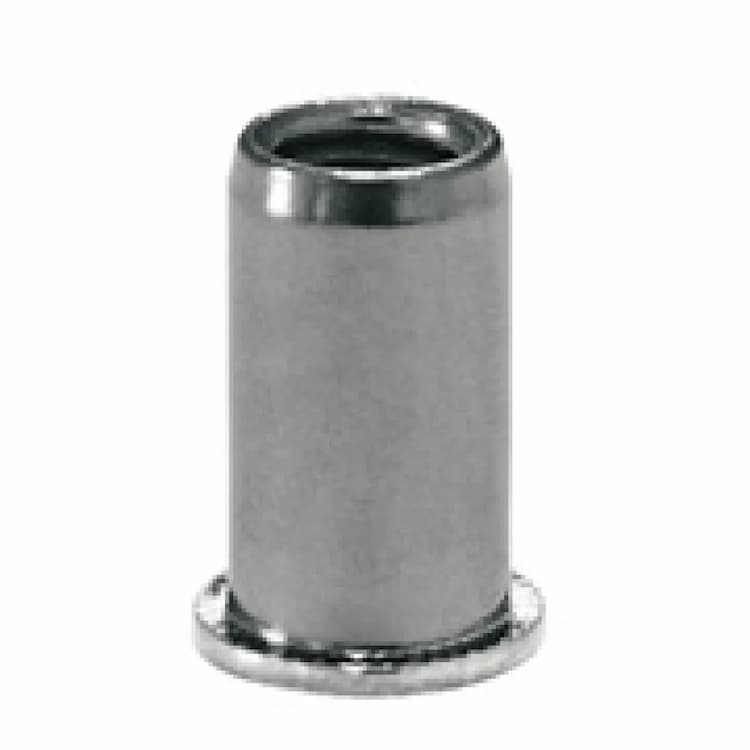 Заклёпка гаечная М5х12.8 (0.5–2.5), цилиндрическая с цилиндрическим бортиком, оцинкованная