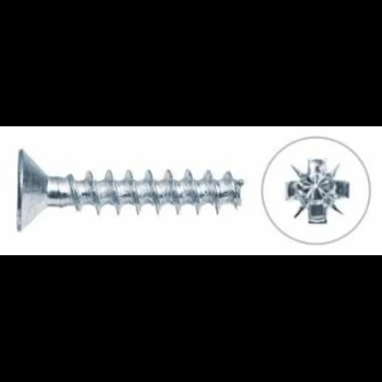 Саморез d2.5х16, PLASFAST 30° с потайной головкой тупоконечный PZ, оцинкованный