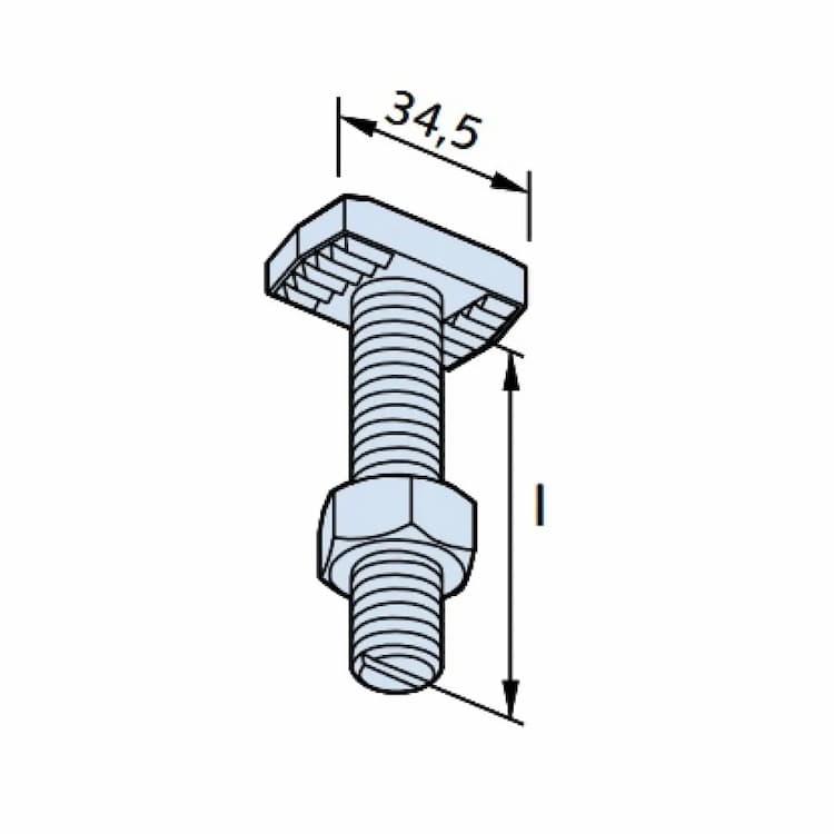 Болт 8.8 М12х35, ART 88941 т-образный для профиля 41/22, горячее цинкование