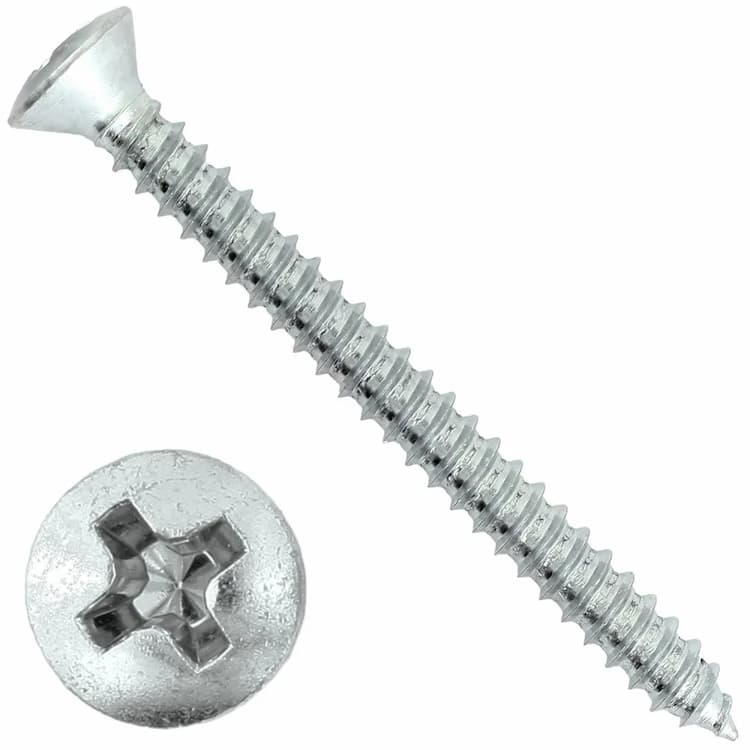 Саморез d6.3х16, DIN 7983 / ISO 7051 с полупотайной головкой PH, оцинкованный