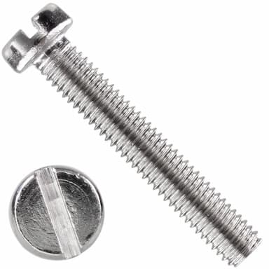Винт 4.8 М3х12, DIN 84 / ISO 1207 с низкой цилиндрической головкой и прямым шлицем никелированный