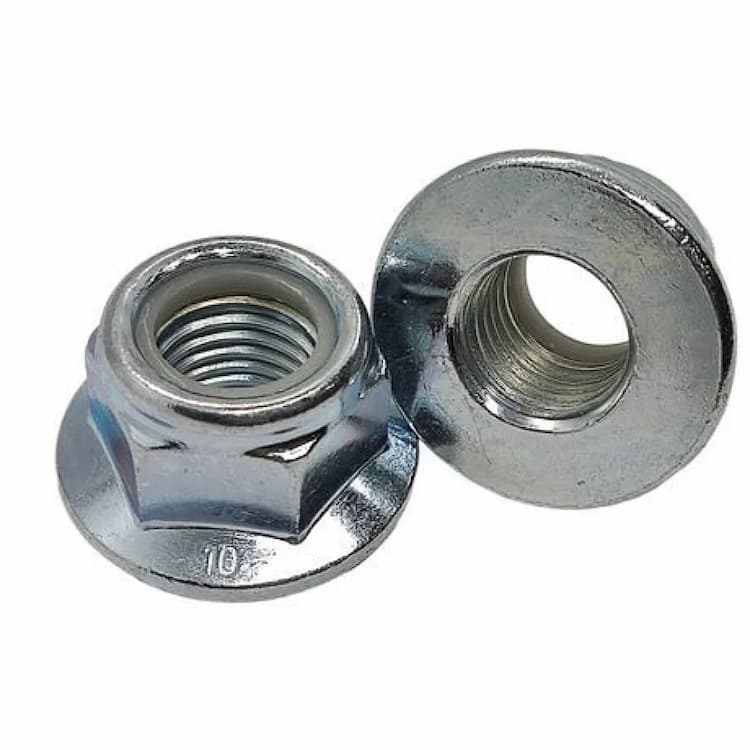 Гайка 10 М8, DIN 6926 / EN 1663 шестигранная с фланцем самоконтрящаяся, оцинкованная