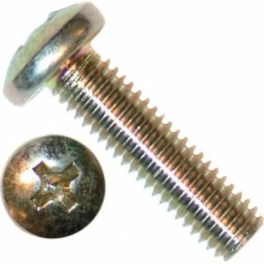 Винт 4.8 М3х6, DIN 7985 / ISO 7045 с полукруглой головкой PH, оцинкованное желтое