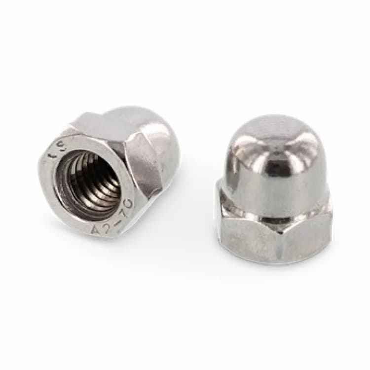 Гайка М8х1, DIN 1587 колпачковая высокая шестигранная, нержавеющая сталь А4